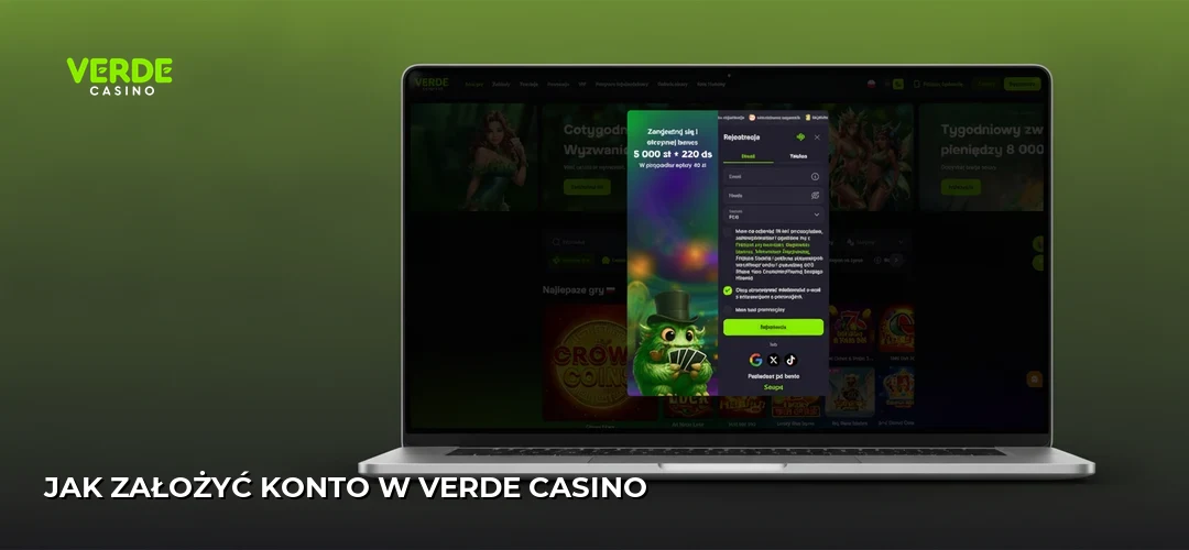Jak założyć konto w Verde Casino