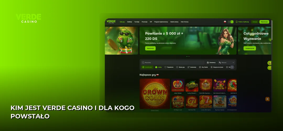 Zrzut ekranu strony Verde Casino